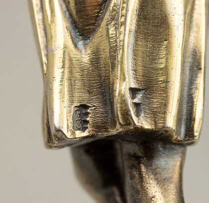 Fox Family Sterling Silver Gilt Figural Cast Candlesticks (Pair) - Charles Thomas Fox, George Fox